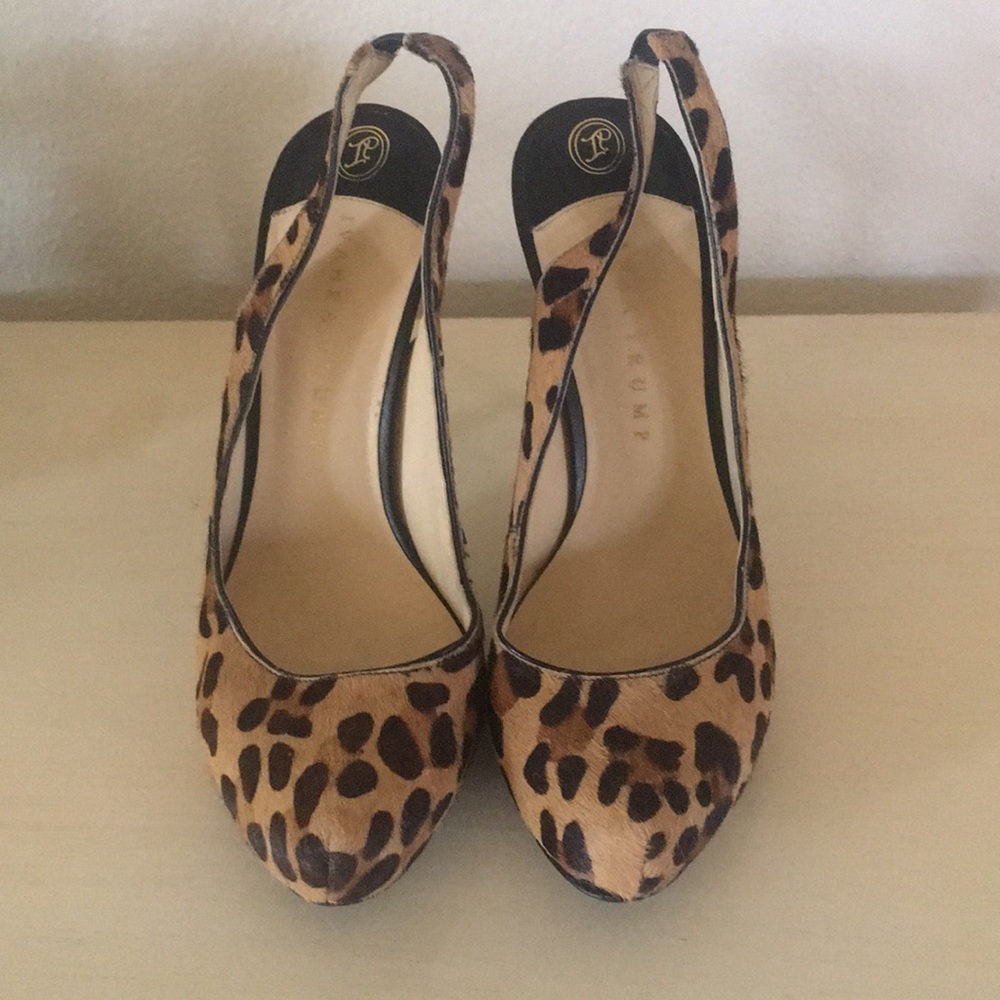 Woman 7.5 M leopard high heel ivanka trump shoes .